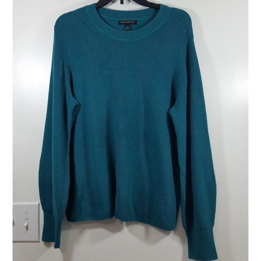 Banana Republic Mens Teal Sweater XL Cotton Blend